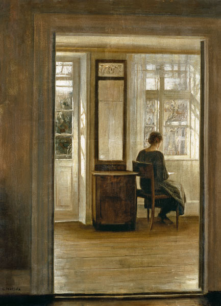 Lesend am Fenster von Carl Holsoe