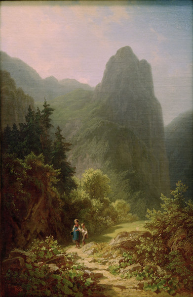 C.Spitzweg, Bergschüler am Ammerg.Kofel von Carl Spitzweg