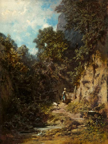 Mädchen mit Ziege von Carl Spitzweg