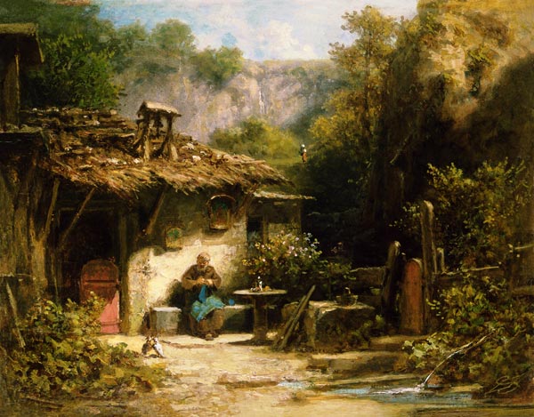 Strickender Einsiedler von Carl Spitzweg