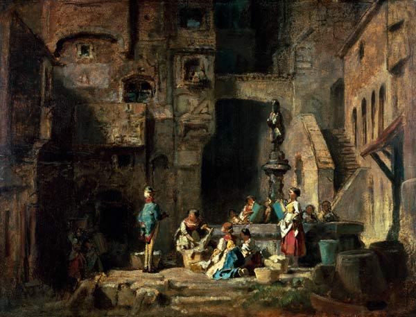 Spitzweg / Washing at Well / 1882