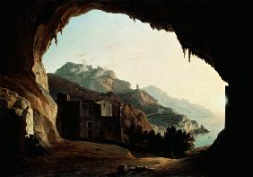 Grotto near Amalfi, c.1828 (oil on canvas) 19th