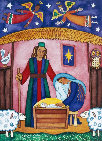 Nativity with Angels  von Cathy  Baxter