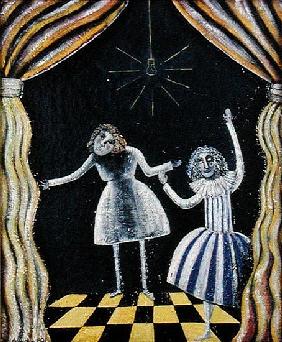 Curtain Call, 1990 (oil on board) 