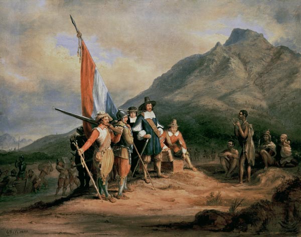 The Landing of Jan van Riebeeck (1619-77) 6th April 1652 von Charles Bell