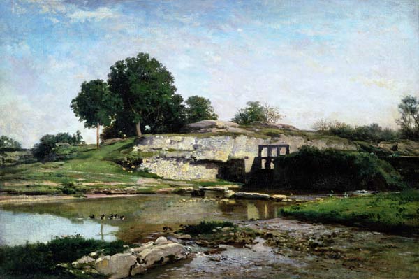 The Lock at Optevoz von Charles-François Daubigny