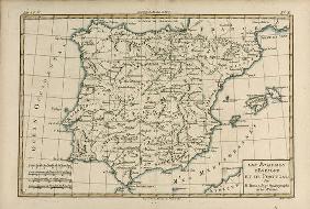 Spain and Portugal, from 'Atlas de Toutes les Parties Connues du Globe Terrestre' by Guillaume Rayna 1894