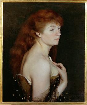 Portrait de jeune femme rousse 1889