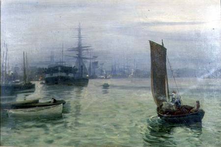 The Last Boat in von Charles Napier Hemy