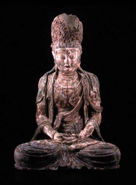 Large seated bodhisattva in meditation von Chinese School