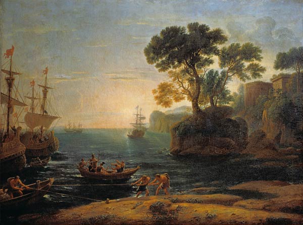 Die Ankunft Aeneas ´ in Italien, Beginn des römischen Reiches. von Claude Lorrain