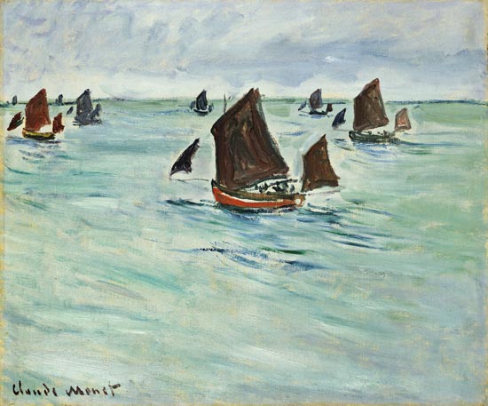 Fishing Boats at Pourville von Claude Monet