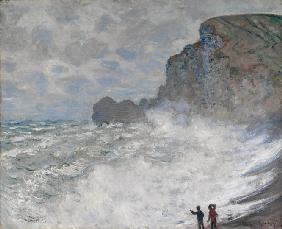 Rauhes Wetter in Étretat 1883