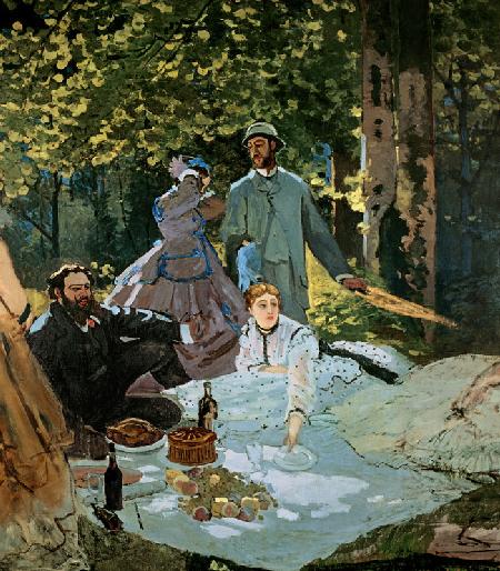 Le Déjeuner sur l'herbe à Chailly (mit den Malern Courbet und Bazille) 1865/66