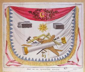 A masonic apron, 1826 (coloured engraving) 1886