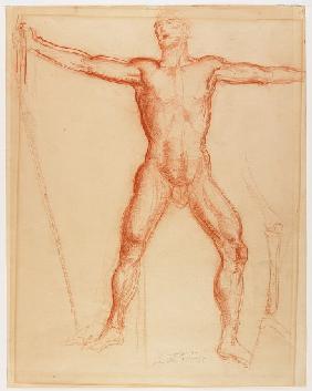 Study for the figure of John Brown in the Tragic Prelude mural for the Kansas Statehouse 1940