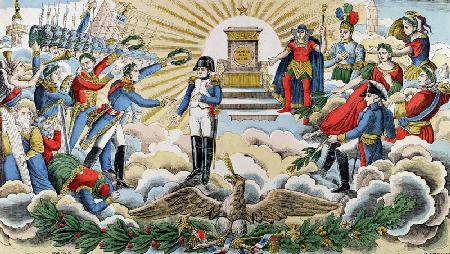 Apotheosis of Napoleon I (1769-1821) (coloured engraving) 19th