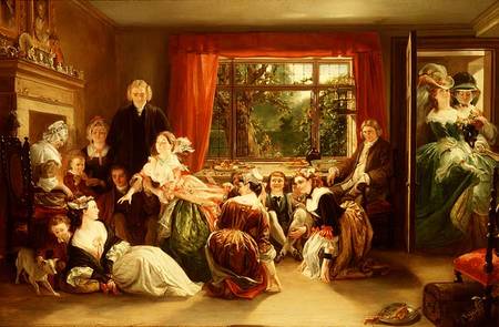 Hunt the Slipper at Neighbour Flamborough's from "The Vicar of Wakefield" von Daniel Maclise