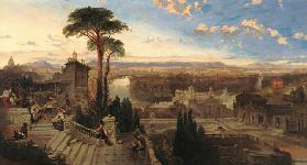 Rome, twilight, view from the Convent of San Onofrio on Mount Janiculum, c.1853-55 1853-55