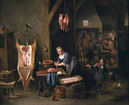 Sausage-making von David Teniers