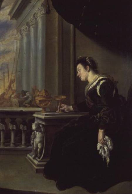 Artemisia grieving over Mausolus (panel) von Domenico Fetti