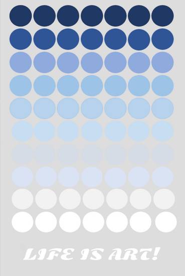 Kreisrund in blau, beige und weiß 2024