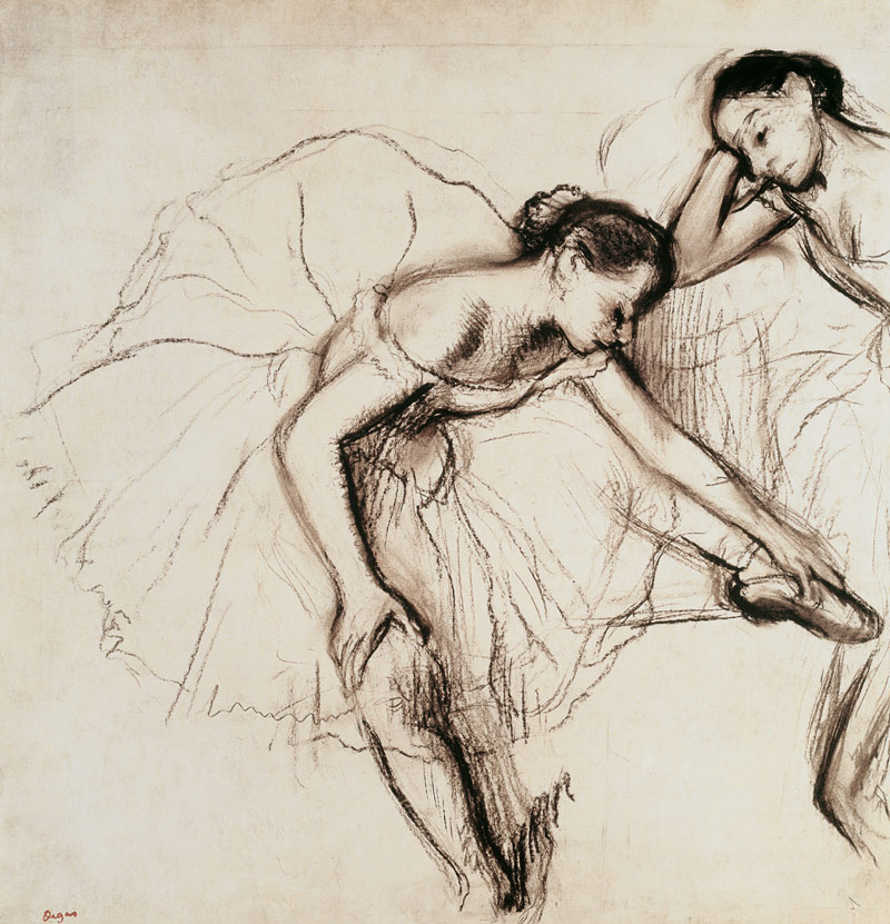 Two Dancers Resting - Edgar Degas als Kunstdruck oder