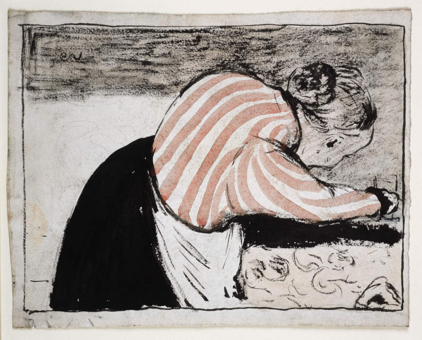 Alte Frau beim Tischdecken von Edouard Vuillard