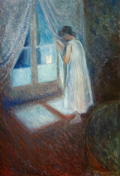 Das Mädchen am Fenster - Edvard Munch als Kunstdruck oder Gemälde.