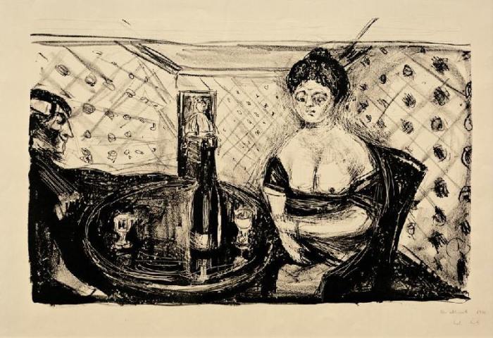 Bordellszene: Zum süßen Mädel von Edvard Munch