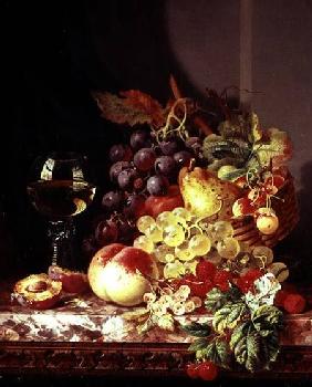 Still life with grapes and wine