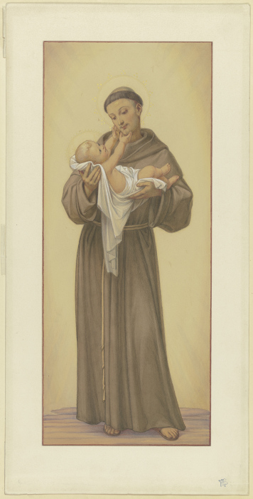 Der Heilige Antonius von Padua mit dem Jesuskind auf dem Arm von Edward von Steinle