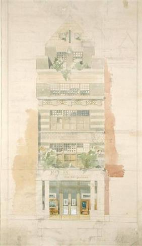 Design for the Facade of McLean Fine Art Galleries, Haymarket, London  & pencil on