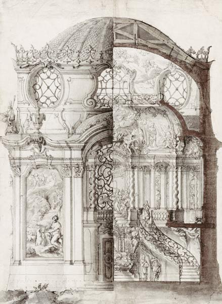 Entwurf für eine Rundkapelle von Egid Quirin Asam