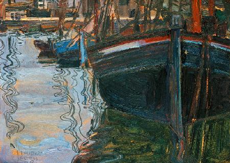 Boote, sich im Wasser spiegelnd 1908