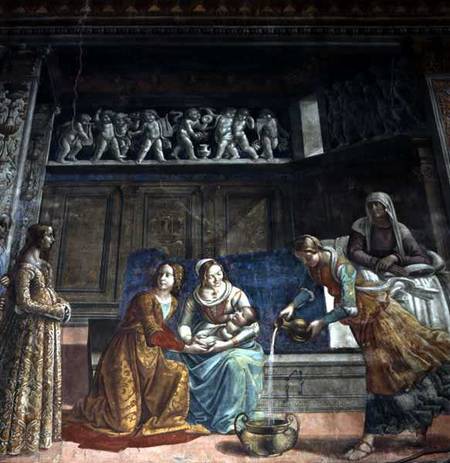 The Birth of the Virgin von  (eigentl. Domenico Tommaso Bigordi) Ghirlandaio Domenico