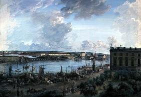 View of Stockholm from the Royal Palace (gouache on canvas) 15th