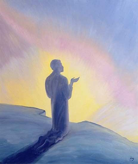 In His life on earth Jesus prayed to His Father with praise and thanks, 1995 (oil on panel)  von Elizabeth  Wang
