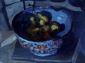 Quinces in a Blue Bowl