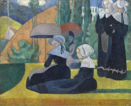 Bretoninnen mit Sonnenschirme 1892