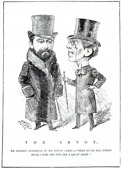 George Grossmith Jnr. and Richard D''Oyly Carte at ''The Savoy'', published in ''The Entr''acte'', M von English School