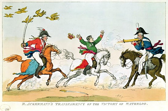 The Battle of Waterloo, 18th June 1815, published Ackermann, 1815-20 von English School