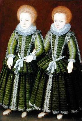 Portrait of Sarah and Elizabeth Poulett of Hinton St. George, Somerset c.1600