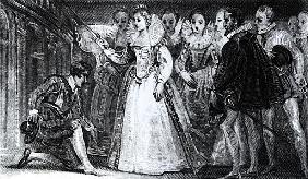 Queen Elizabeth I (1530-1603) Knighting Francis Drake (c.1540-96) in 1581