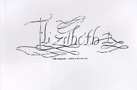 Signature of Queen Elizabeth I  1533-1603