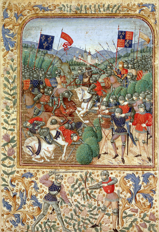 Battle of Agincourt, October 25th 1415 (w/c on paper) von English School, (19th century)