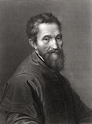 Michelangelo Buonarroti (1475-1564) (engraving) von English School, (19th century)