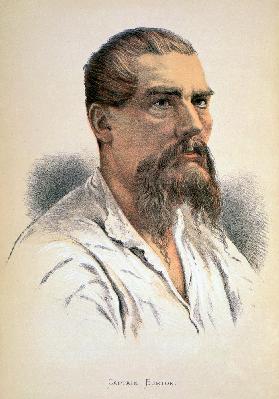 Portrait of Sir Richard Francis Burton (1821-90) (colour litho)