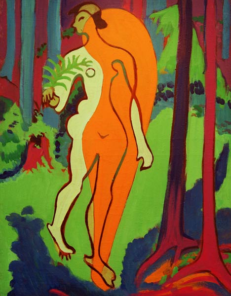 Akt in Orange und Gelb von Ernst Ludwig Kirchner
