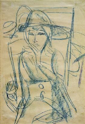 E.L.Kirchner, Damenportrait (Gerda m.Hut)